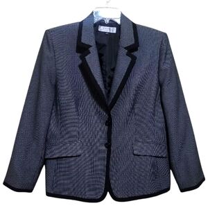 Tahari Womens Black and White Blazer Jacket Size 18